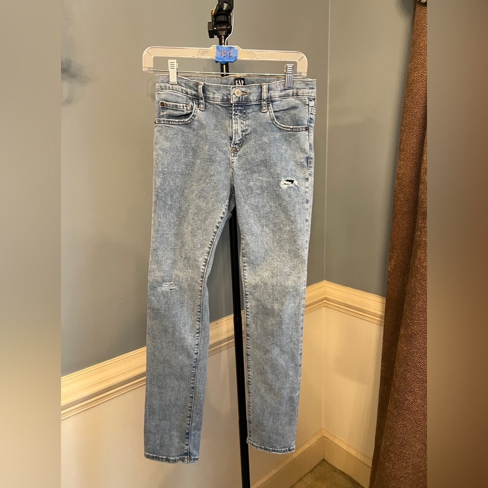 GAP Kids Faded Blue Denim Jeans 14 adjustable waist boys‎